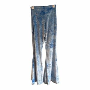 Blue Tie-Dye velvet Flared Pants